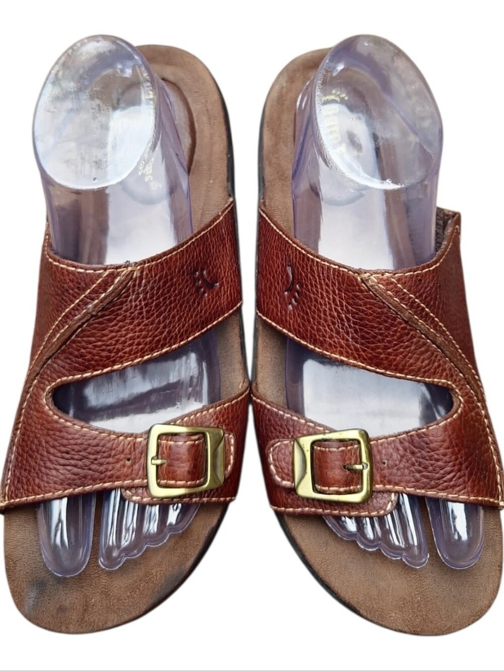BareTraps Brown Slide On Sandals Size 9.5M Granolagirl Summer Bohemian Outdoor